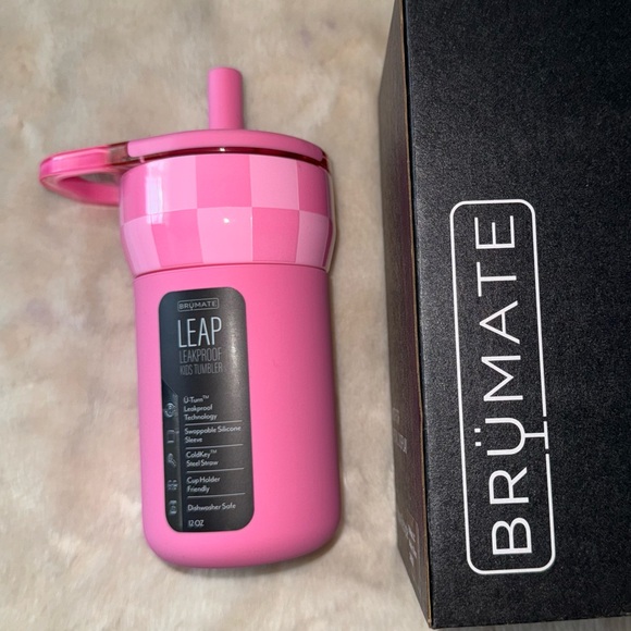 NEW! BRUMATE Pink Checker Krista Horton Kids’ 12oz LEAP New in Box - Picture 7 of 15